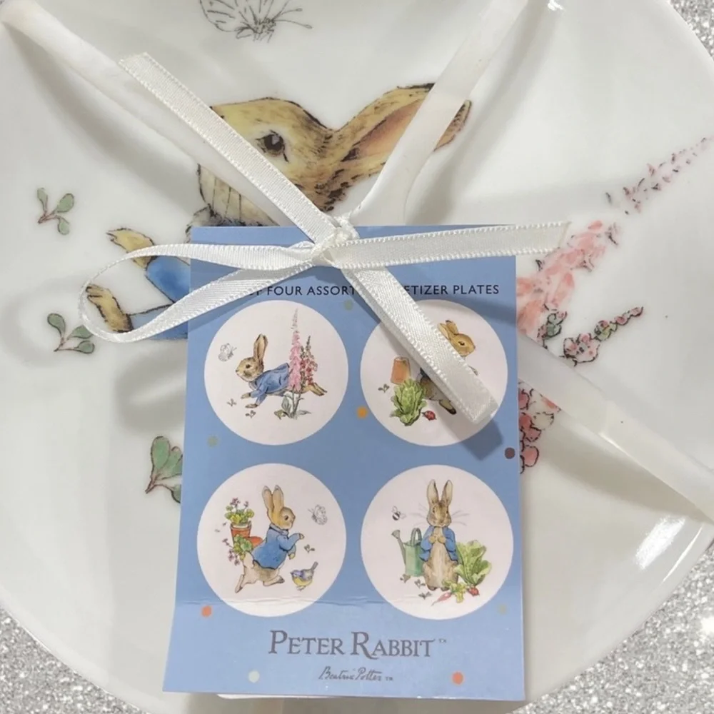 Beatrix Potter Peter Rabbit Easter Dessert appetizer Plates, set of 4 NWT
